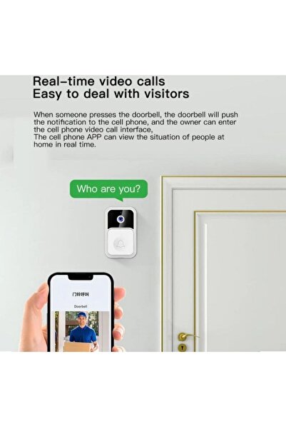 Fabrilux Wireless Video Doorbell 1080p HD, Phone Notifications, Real-Time Video Call, Night Vision