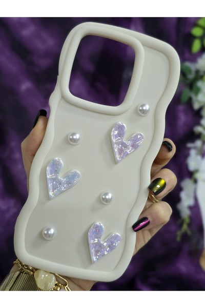 Magic Ring Tecno Spark 10 Pro Compatible Shiny Heart & Pearl Detailed Soft Stylish Phone Case