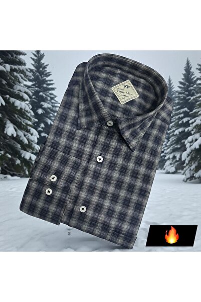 EREN STYLE Classic 100% Cotton Long Sleeve Anti-Sweat Winter Flannel Shirt (Regular Fit)