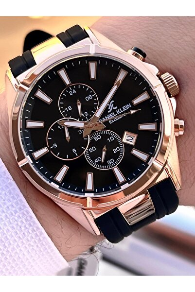 Daniel Klein Men's Wristwatch 30 Meters Water Resistant Silicone Band + Bracelet Gift Vs.Blkt.0716