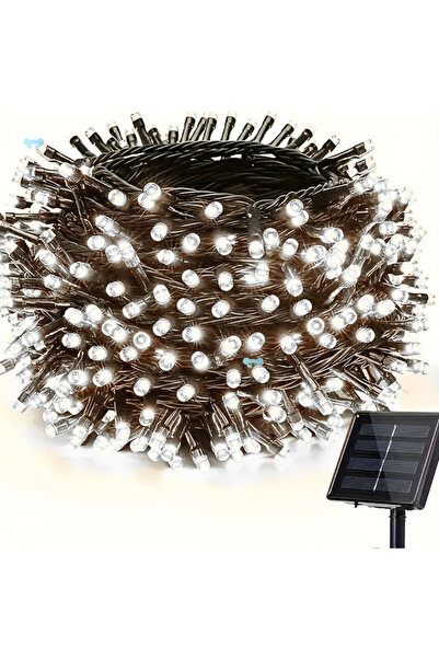 SDEPOT ® Christmas roll installation, solar panel, 100 crystal LED bulbs, 10 m linear, cool white