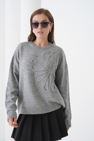 Park Karon Γυναικείο πλεκτό πουλόβερ με μοτίβο με λαιμόκοψη με μαλακή υφή