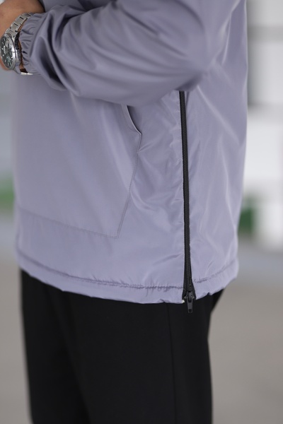 İng drop Kangaroo Pocket Men's Raincoat Jacket with Fur Inside Giri