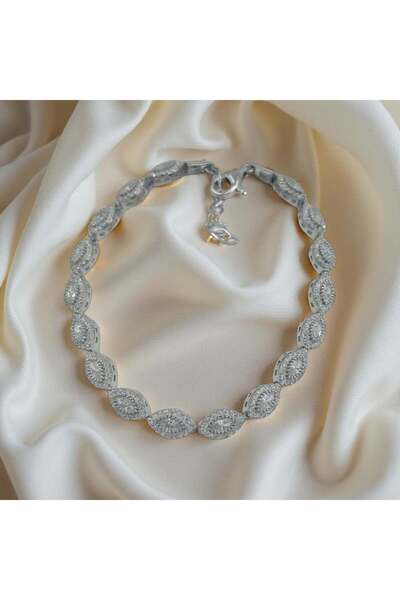 ZEY 925 Ayar Gümüş Safir Taşlı Kadın Hediyelik Bileklik