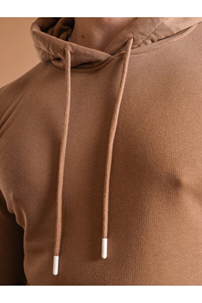 Bumbăcel Men's plain sweatshirt without zipper with Hooded