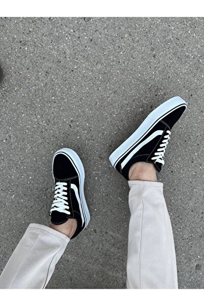 BESKAR Kb V1 Kuback Black and White Detailed Casual Men's Shoes