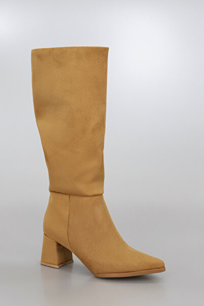 kajal ayakkabı Vera Thick Heeled Zippered Boots