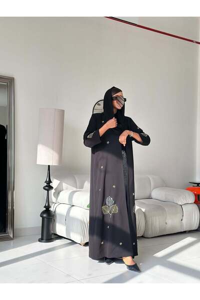 AYA mw1795 عباية قماش كوبرا شغل يدوي