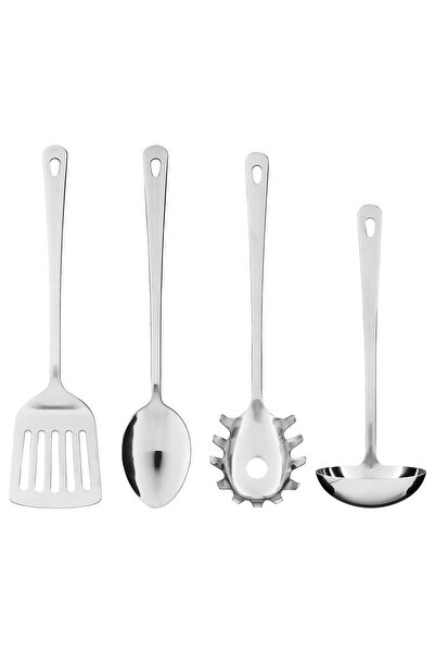 Generic 4-piece kitchen utensil set, stainless steel