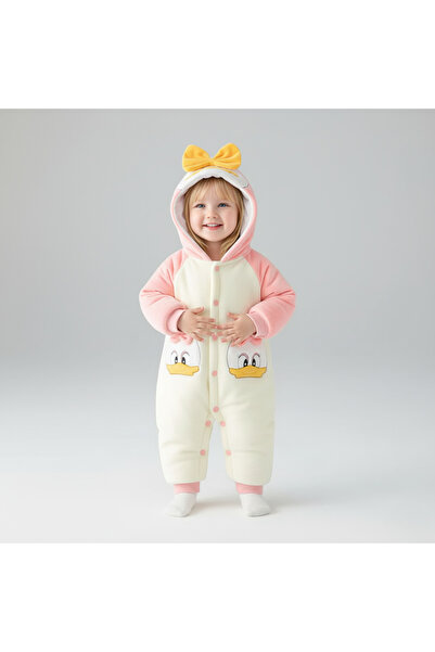 nannie Pink Duck Girls Jumpsuit - 6-12 months