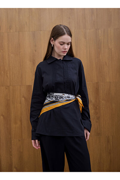 Birgül Bektaş Cămașă neagră cu nervuri