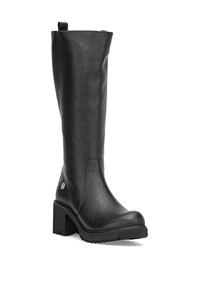 Mammamia D25Kc-2330 Women's Genuine Leather Classic Boots Black
