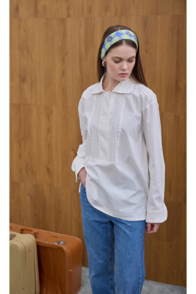 Birgül Bektaş Πουκάμισο με ραβδώσεις εκρού