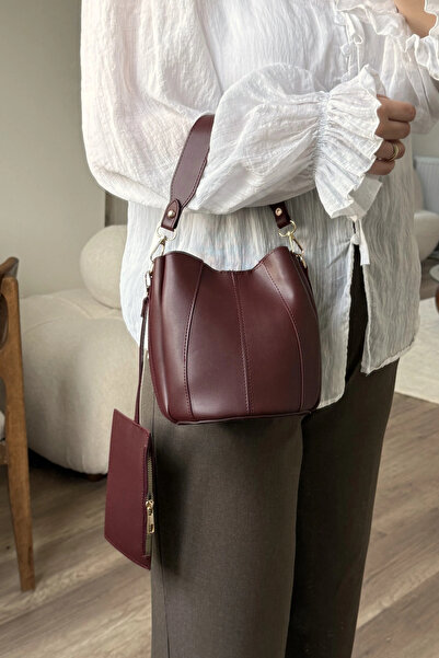 LEONAS Stitch Detailed Wallet Pouch Model Women's Hand and Shoulder Bag Didas St0045