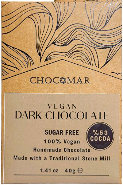 CHOCOMAR ŞEKERSİZ VEGAN BİTTER ÇİKOLATA 40 G