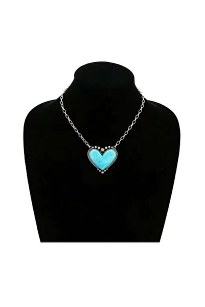 OEM Turquoise Heart Pendant Necklace EVNC - Ocean Glow, Adjustable Size