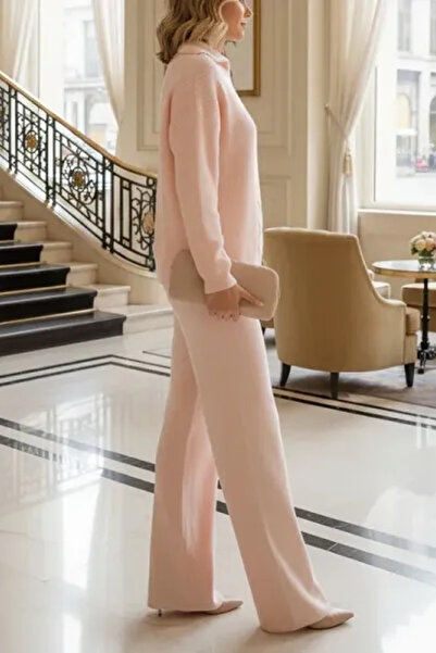 Muchmy Women 2 Piece Knitted Set Women Winter Sweater And Pants Outfit Wide Legs Women Co-ord Set