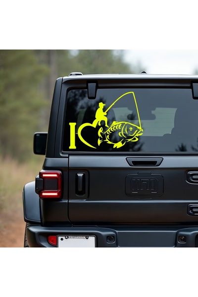 StickITsibiu I Love Fishing – Stickere Auto 4×4 Off-Road – Dimensiuni 50x38.5 cm.