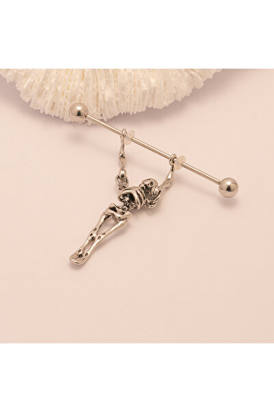 Choice 464 JHJT 1Pc 16G 38mm Cartilage Earring Stainless Steel Skeleton Industrial Barbell Piercing Body Je