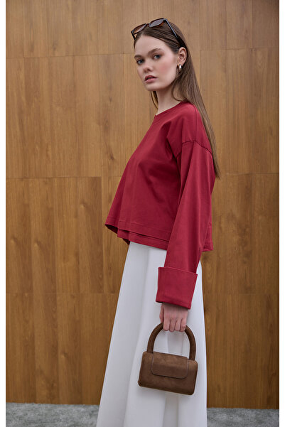Birgül Bektaş Κόκκινη μπλούζα από ποπλίνα με αλλεργική προστασία