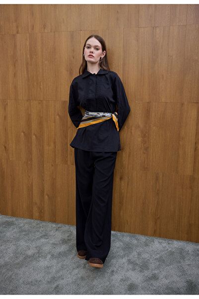 Birgül Bektaş Cămașă neagră cu nervuri