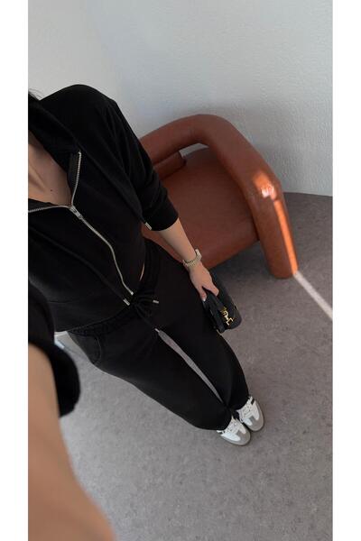 HAZELANNA Thessaloniki Fabric Hooded Black Set