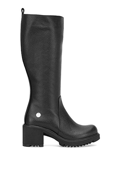 Mammamia D25Kc-2330 Women's Genuine Leather Classic Boots Black