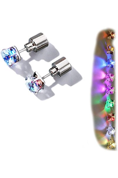 Generic LED Flashing Stud Earrings - Pair of 2 (Purple)