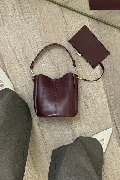 LEONAS Stitch Detailed Wallet Pouch Model Women's Hand and Shoulder Bag Didas St0045