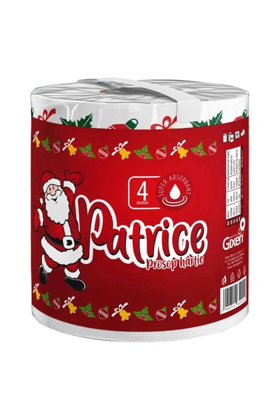 Patrice Prosoape de hârtie ultra-absorbante cu 4 straturi - Design festiv de Crăciun