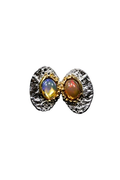 FashionBijoux 925 silver jewelry earrings with black opal