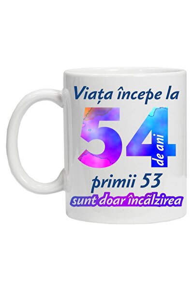 CRD PRINT Personalized mug "Life begins at 54", CRD PRINT, 330ml, white