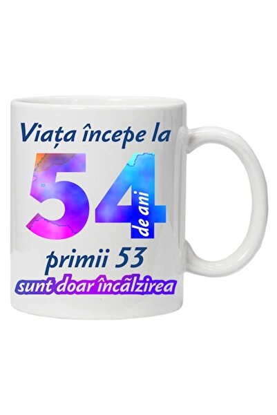CRD PRINT Personalized mug "Life begins at 54", CRD PRINT, 330ml, white