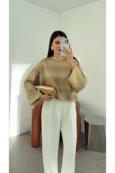 HAZELANNA Goldener Pullover