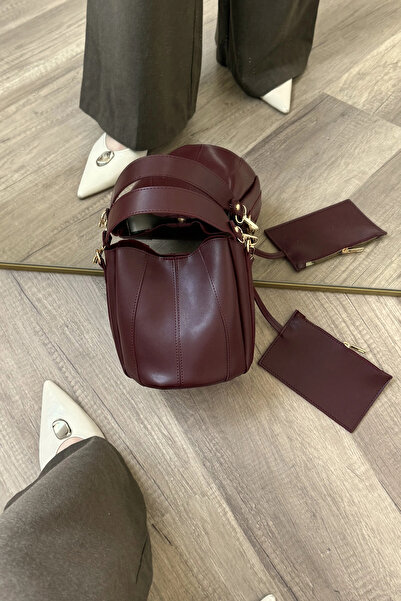 LEONAS Stitch Detailed Wallet Pouch Model Women's Hand and Shoulder Bag Didas St0045