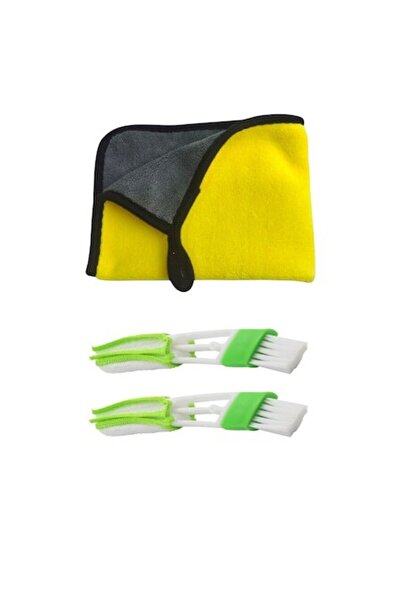 OEM Lavetă din microfibră 30x40cm + 2 perii din microfibră cu peri fini și ca...