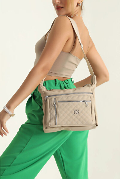 FHD BAGS Γυναικεία τσάντα ώμου με καπιτονέ πολλαπλών διαμερισμάτων καθημερινής χρήσης (σατέν αδιάβροχο ύφασμα)