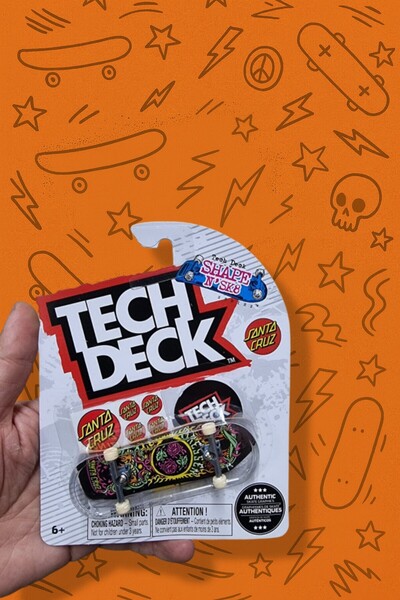 TOYFEST Tech Deck – Santa Cruz – Shape N’ Sk8 Serisi – Mandala Renkli Grafik ...