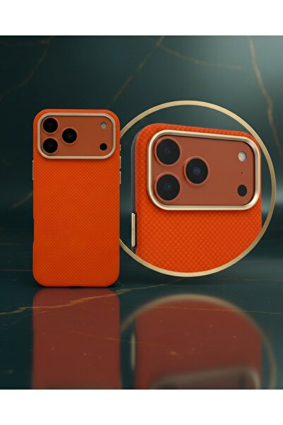 Cat - Cot Rugged Orange Case | Metal Camera Bumper | Shockproof Slim Luxury Cover For iPhone 17 Pro Max
