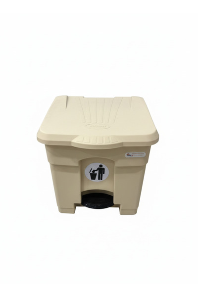 Generic A modern, narrow, foot-operated wastebasket with a medium capacity and a handle.