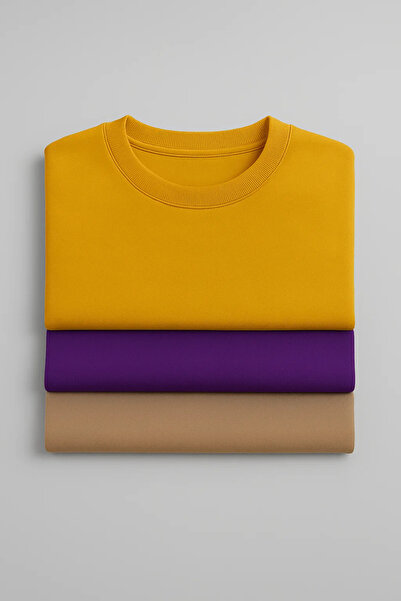 COMBİNE MİCHAİL Men's Casual Basic Crew Neck 3-Piece Sweater