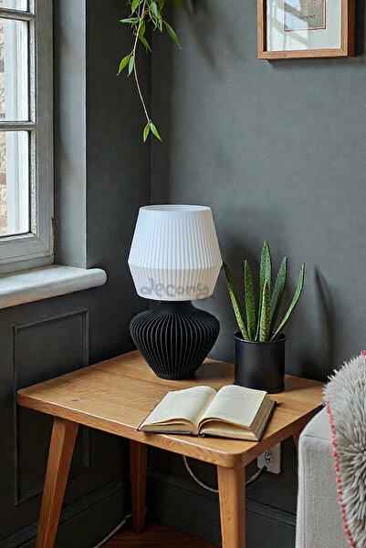 decory Bussey Modern Simple Design Table Lamp, Pinterest Style Cozy Lampshade (Bioplastic) E27