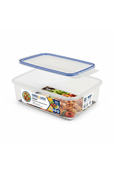 Generic Large rectangular plastic food container with a capacity of 5000 ml, from the brand COOK & LOCK