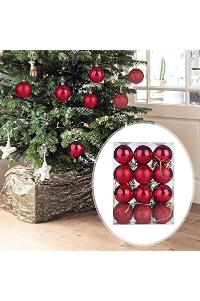 Generic Set of 12 Christmas Tree Ornaments Home Decorative Crafts (Red)