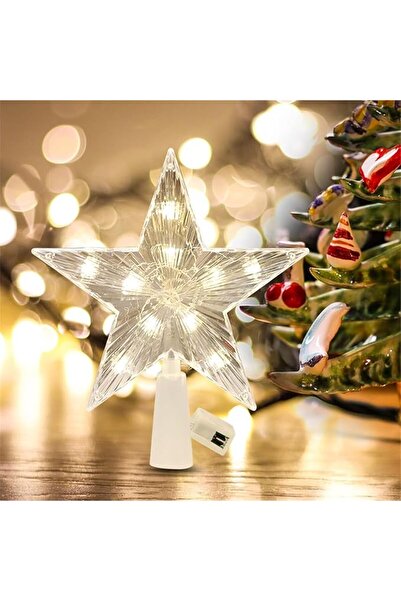 Generic زينة شجرة الكريسماس، نجمة على شكل شجرة عيد الميلاد بأضواء دافئة مع 3 ...