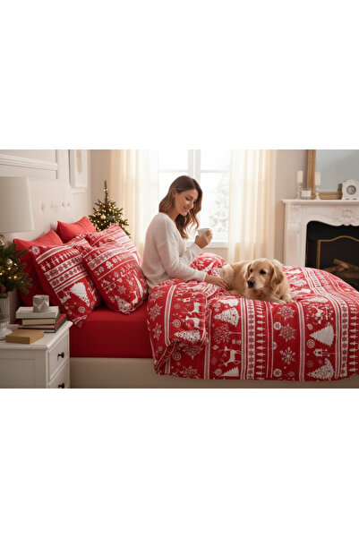 Comfort Craft Red Mature Duvet Cover Set Double Size Snowmas