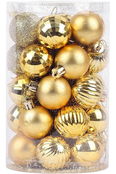 Generic 34Pcs Christmas Ball Ornaments | 4CM Shatterproof Hanging Decorations for Xmas Tree | Holiday, Weddi