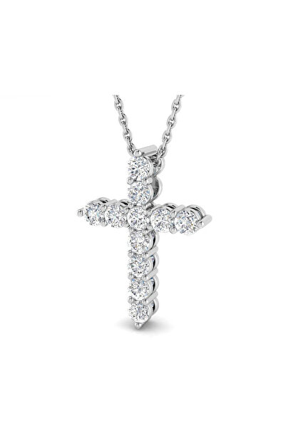 Moissanite Lant si pandantiv Cruce