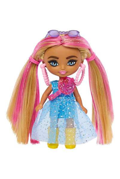 Barbie Extra Mini Minis Doll – Blue Dress with Pink Pigtails