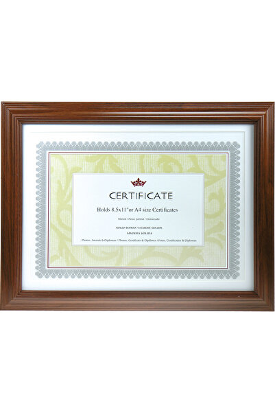 Roco إطار شهادة خشبي مقاس A4/Letter - لون الجوز